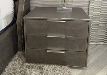 Restoration Hardware Saunderson Shagreen Closed Nightstands (Set of 2) - Excellent Condition