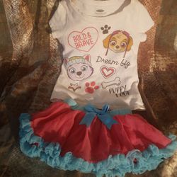 2T Toddler Paw Patrol Skirt Outfit