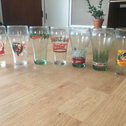 Vintage Christmas Coca Cola Glasses