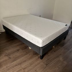 Full Size Bed Frame with Memory Foam Mattress Very Clean and Excellent Condition Like New