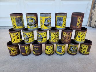 18 Vintage Cans AH Automotive Hardware Fasteners Metal Can