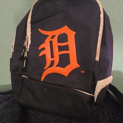 Detroit backpack 13" tall x 12" W 2 large zipper pockets, 1 small lower side pocket