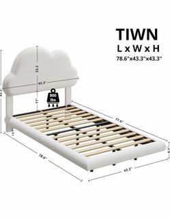 Twin Upholstered Bed Frame with Cloud Headboard