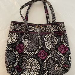 Vera Bradley Canterberry Magenta Medallion Print Tote / Carryall Bag 14”x17”x5 1/2” 