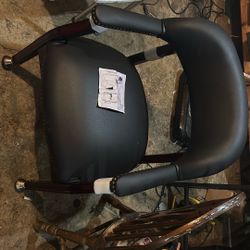 Boss Captain's Chair In Black Vinyl W/ Casters