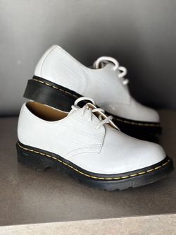 Dr Martens Size 7 White Patent New 1461 Croc Emboss