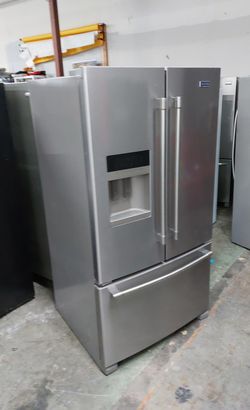 Stainless Steel 3-Door Fridge with Ice Maker - BrandName