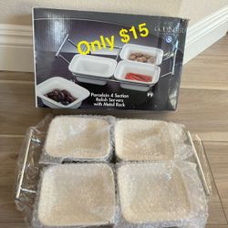 Godinger porcelain 4 section (brand new) $15