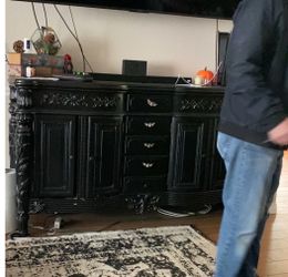 Black goth dresser