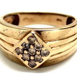 Mens Diamond/10K Gold Fashion Ring
