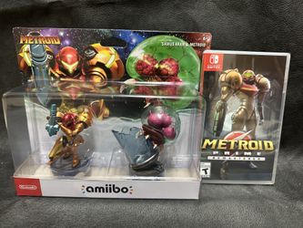 Samus And Metroid Amiibo 2pck Metroid Prime Remastered Bundle