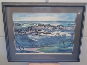 Cypress Point 16th Hole Print Signed Ralph Furmanski
