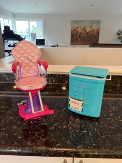 American girl salon station and Our generation salon chair