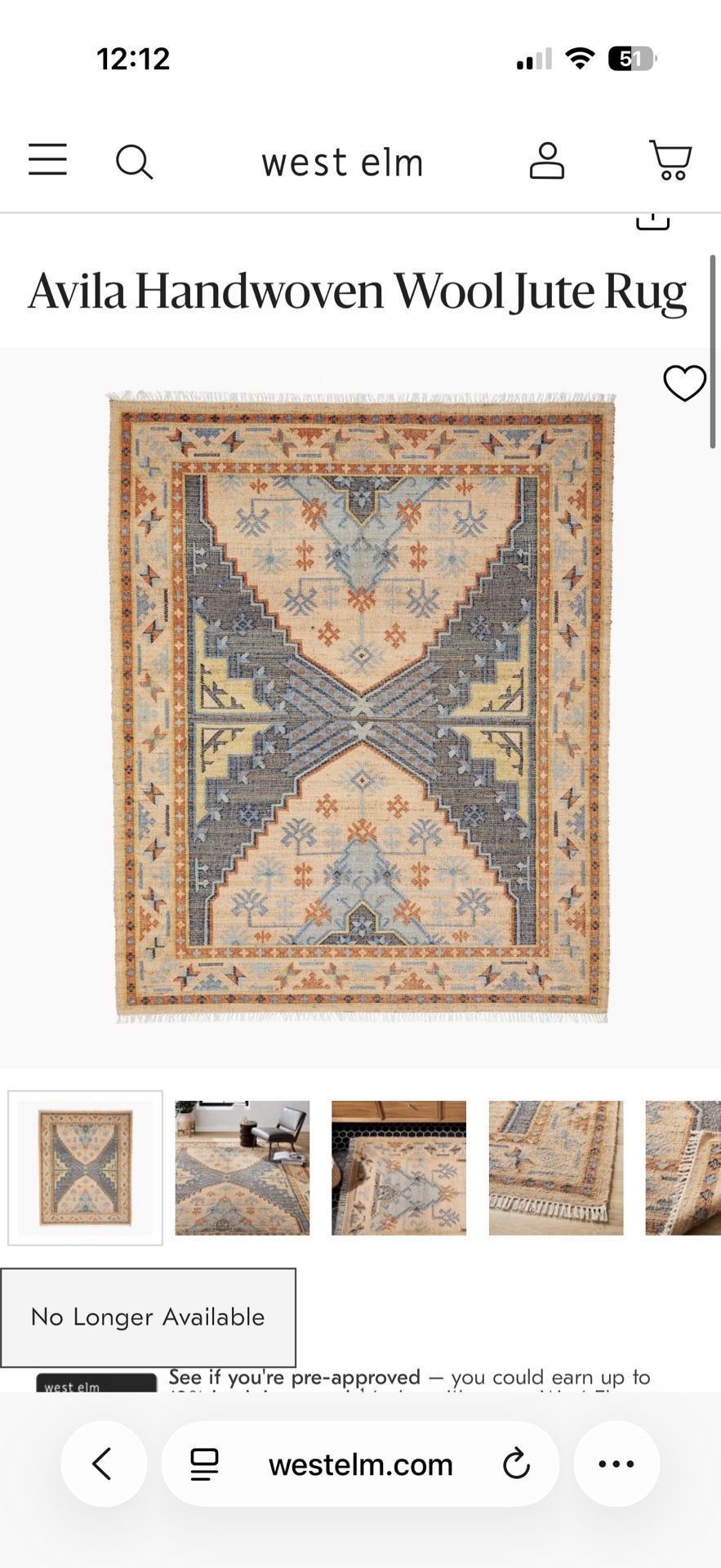 West Elm Avila Rug 5x8