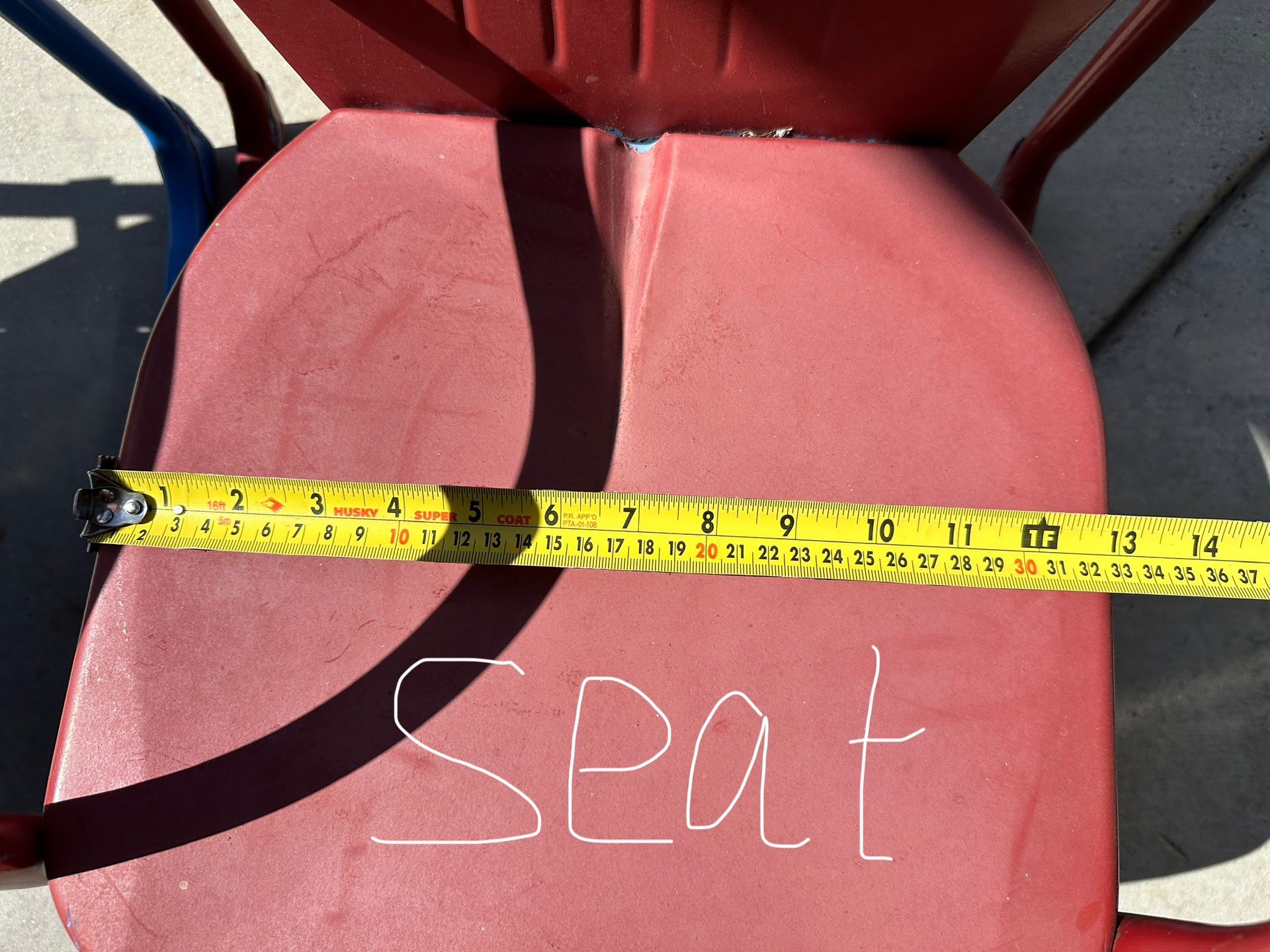 Child’s Youth Toddler Metal Lawn Chair Set Pair Red & Blue Tulip Design