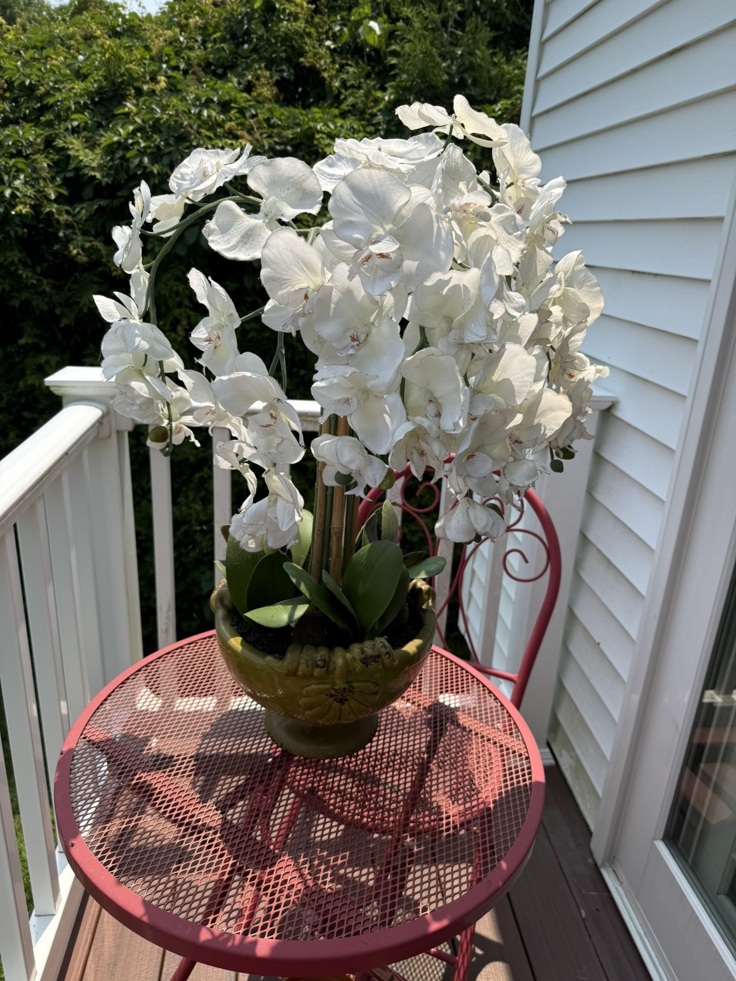 Extra large faux White orchard Plant with a Beautiful base