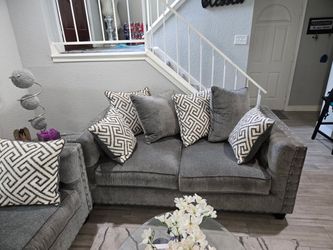 Gray loveseat