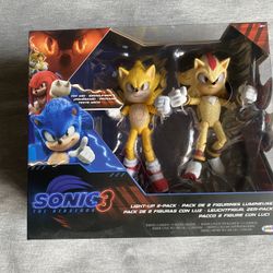 Sonic 3 Super Sonic & Super Shadow Light Up 2-Pack