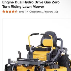 Cud Cadet Ultima Z2 54in. Fabricated Deck 23HP V-Twin Kawasaki FR Series Engine Dual Hydro Drive Gas Zero Turn Riding Lawn Mower like new