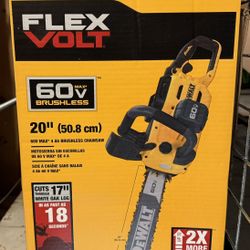 FLEXVOLT 60V MAX 20 in. Brushless Electric Cordless Chainsaw Kit and Carry Case with (1) FLEXVOLT 4 Ah Battery & Charger