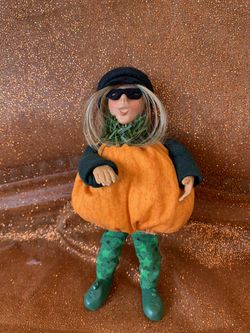 Vintage Byers Choice Kindles BLONDE PATCH Pumpkin