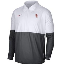 Men's Nike White/Anthracite USC Trojans Lightweight Coaches Jacket Size Large