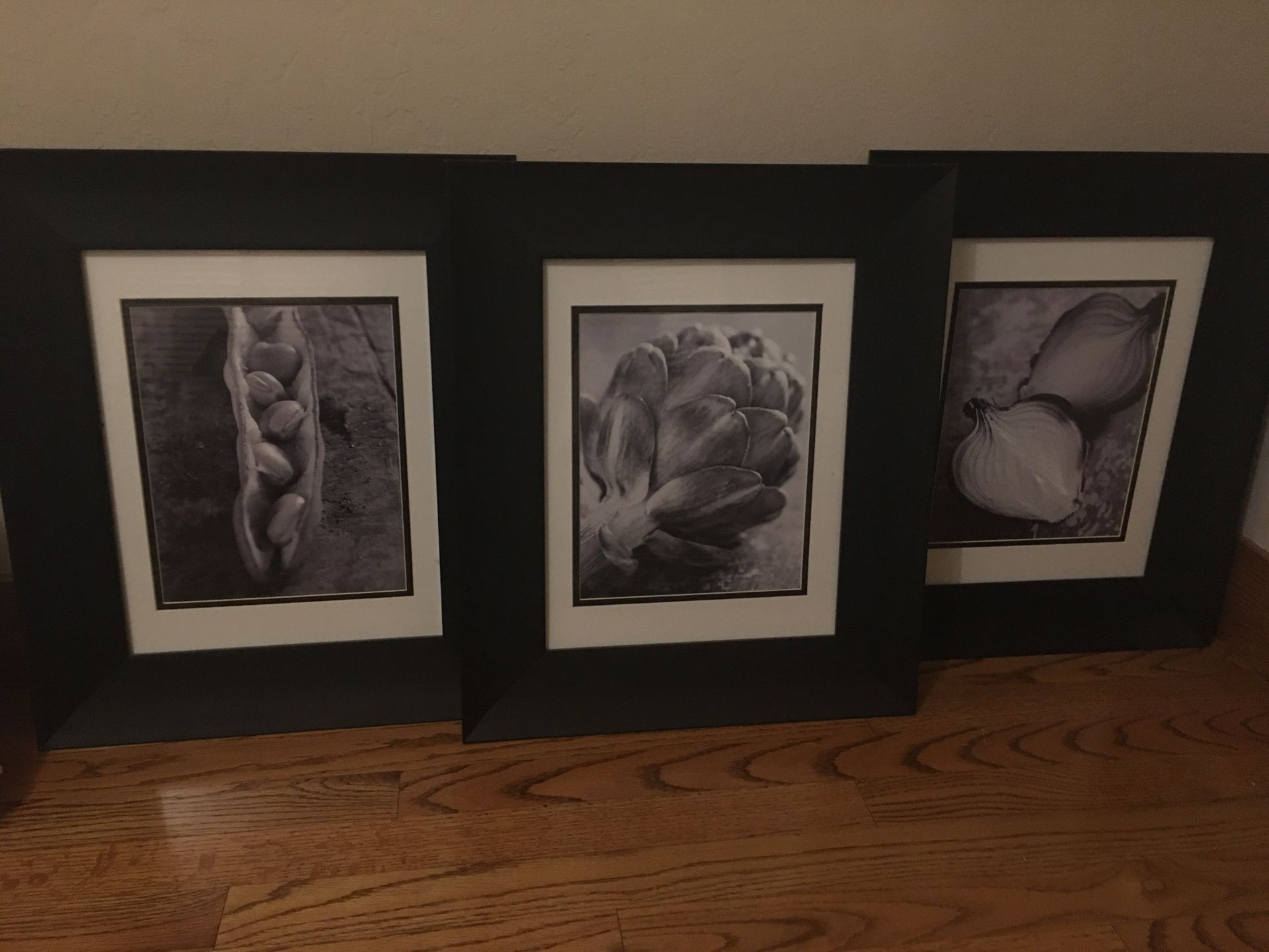 Three Black & White Framed Kitchen Photos