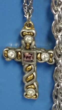 18 inch gold plated cross and chain