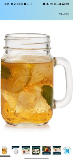 Mason Jar Drinking Glasses - Set Of 4