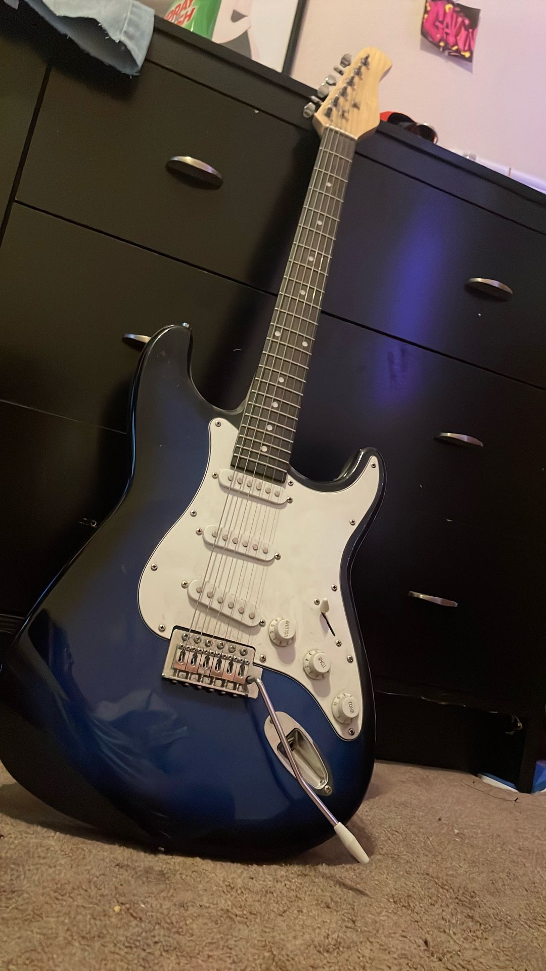 Black nā Blue Style Electric Guitar