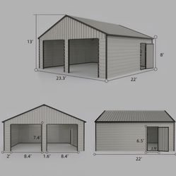 23x22 2 Door Garage