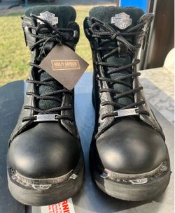 Harley-Davidson Men's Chipman Leather Motorcycle Casual Boot, Black, 9.5