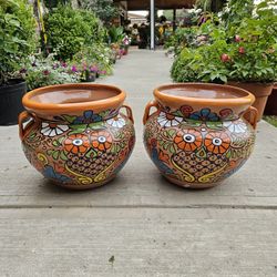 Orange Terracotta Clay Pots (Planters) Plants. Pottery $45 cada una.