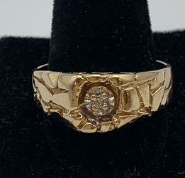 Mens diamond nugget ring #10805