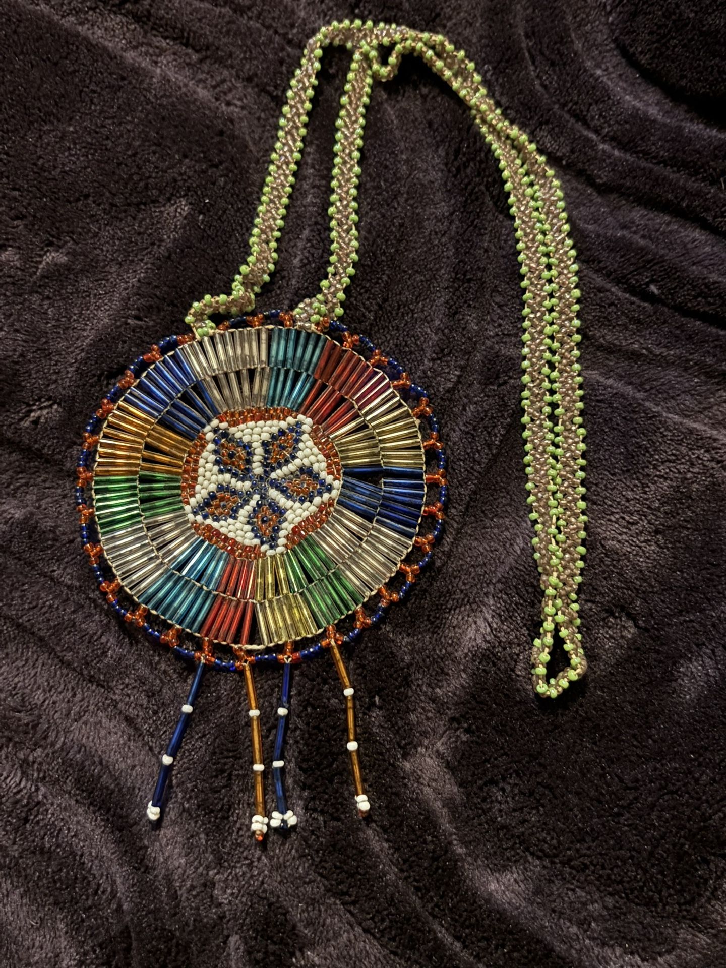 Vintage glass bead Indian Necklace