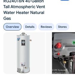 New 40 Gallon Gas Water Heater