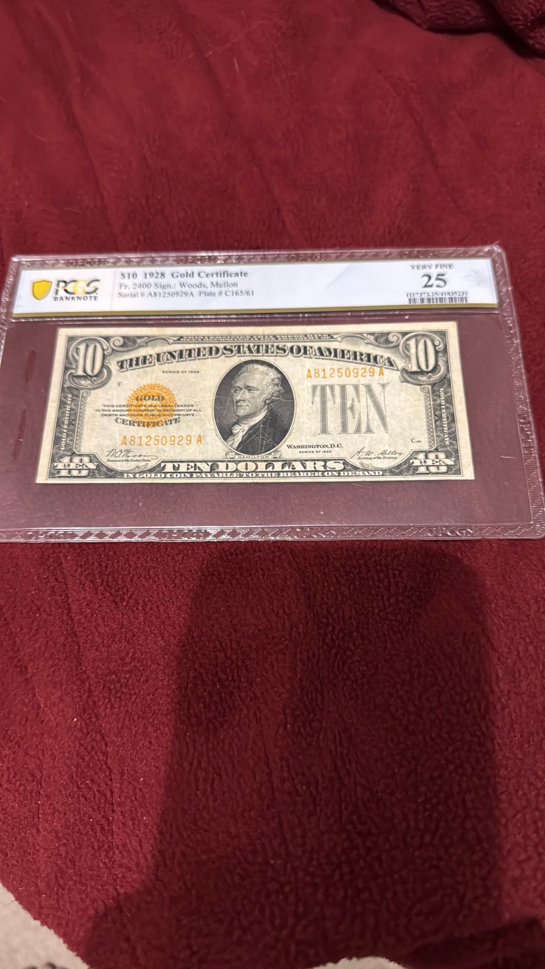 1928 $10. Gold Cert.
