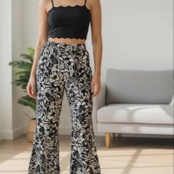 Midnight sky 2 piece set. Crop Top Matching Flared Pants 