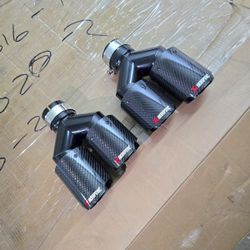 BMW Carbon fiber Quad exhaust tips audi Mercedes 