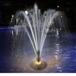 SZMP 2024 Upgraded Floating Pool Fountain, 6W Waterfall Fountain Light Show with 2 Sprinkler Modes, Pond Water Fountain for Above Ground Pool, Pond