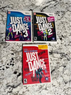 Just dance, just dance 2, & just dance 3 (Nintendo wii)