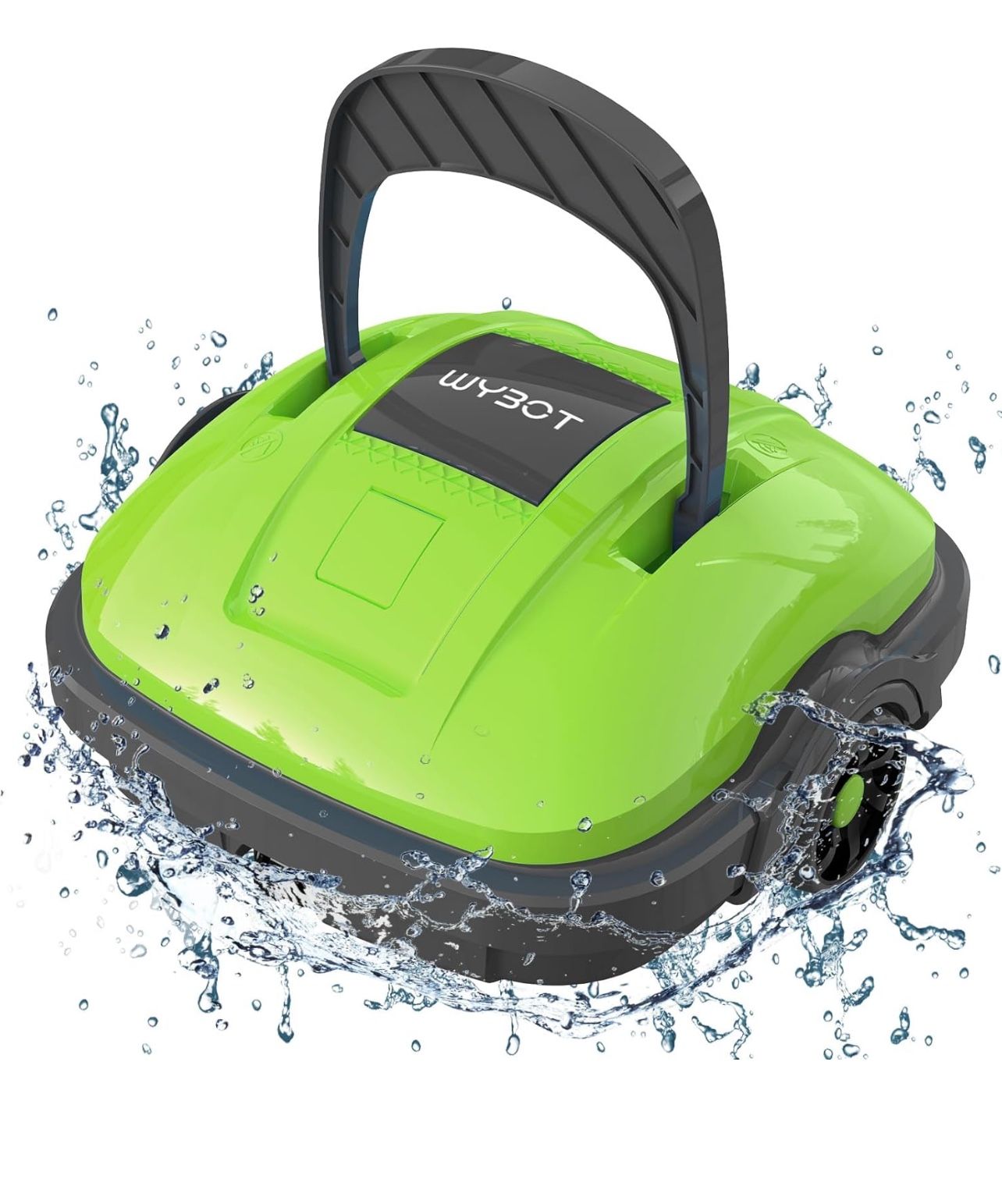 Cordless Robotic Pool Vacuum, Powerful Suction,180μm Fine Filter,Automatic Pool Cleaner, Self-Parking, for Above Ground Flat Pool Green