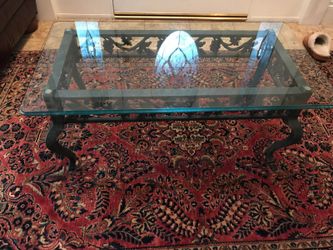 Coffee table—glass and metal great table!!!
