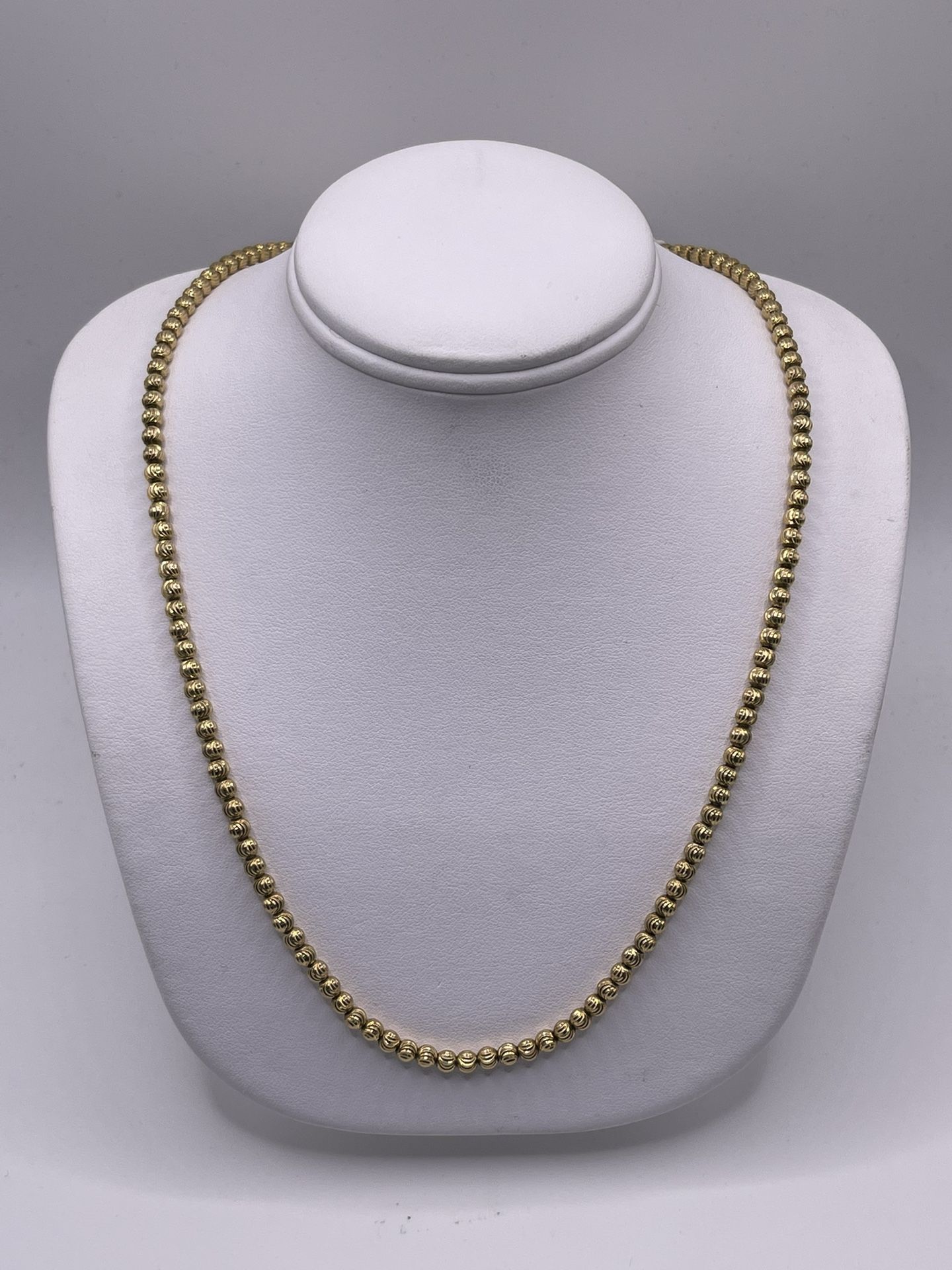 10kt Yellow Gold Beaded Chain