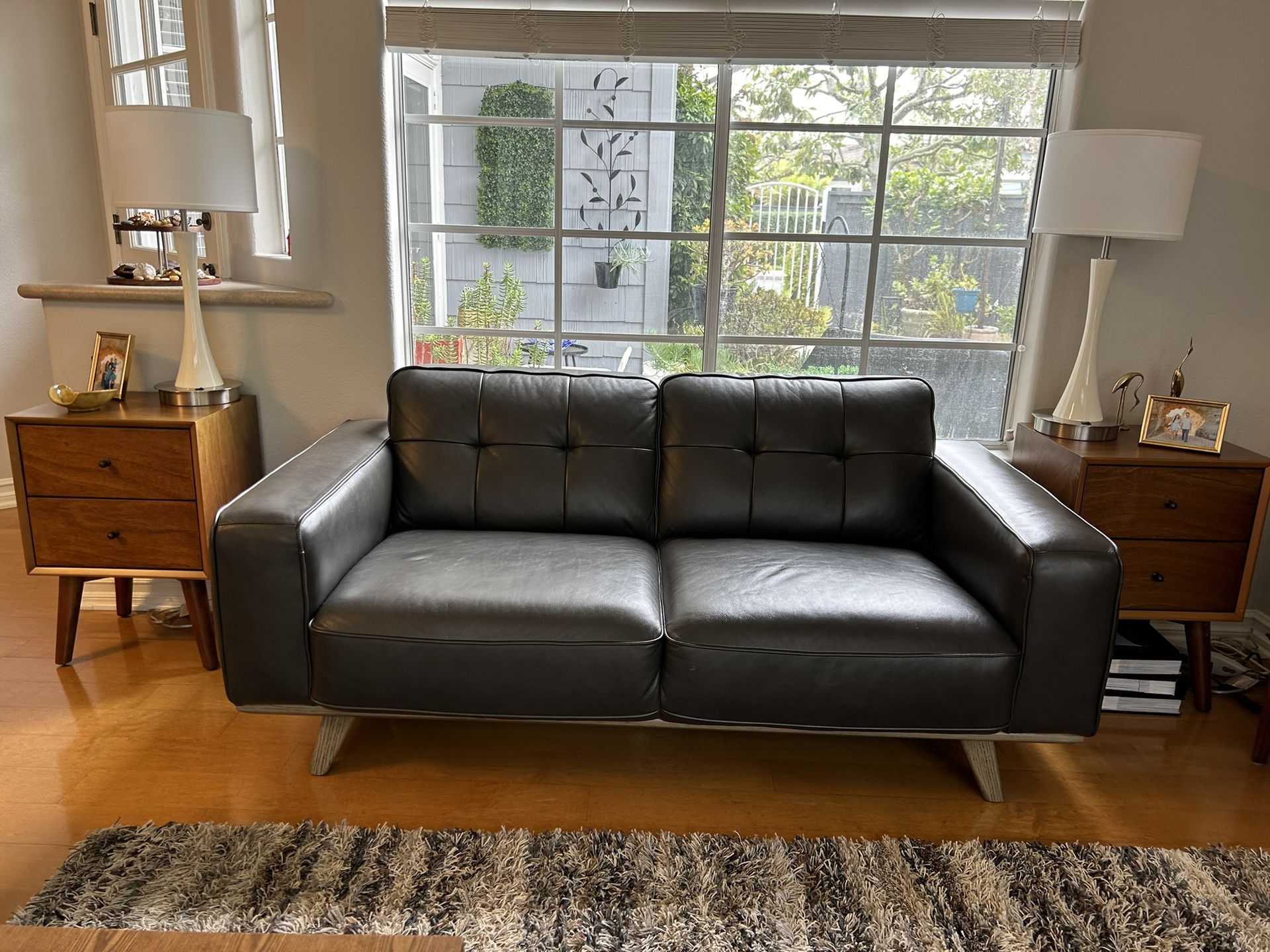 Leather Sofa Couch And Love Seat 