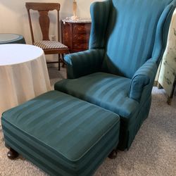Wing Chair with Ottoman