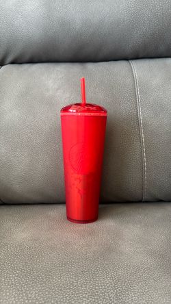 New With Tags Starbucks Red Heart Cup With Straw