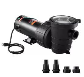SKYSHALO Swimming Pool Pump 1.5HP 115V 1100W, Single Speed Pumps for Above Ground, Powerful Pumps with Strainer Filter Basket