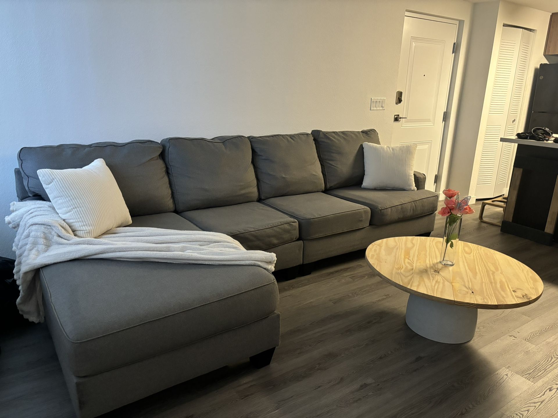 Free Delivery - Gray Sectional Sofa/Couch 