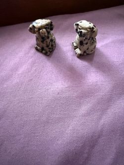 Dalmatian Jasper Dog Figurines Set of 2